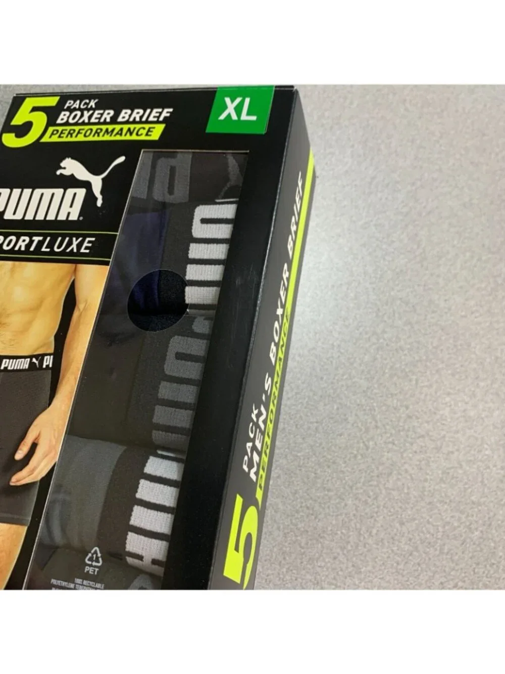 NWT Puma Men's XL 5-Pack Boxer Briefs Sportluxe Performance Moisture Wicking